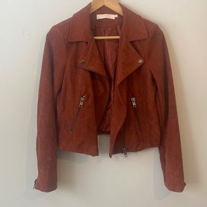 EUC ASTR Burnt Orange Faux Suede Cropped Jacket
